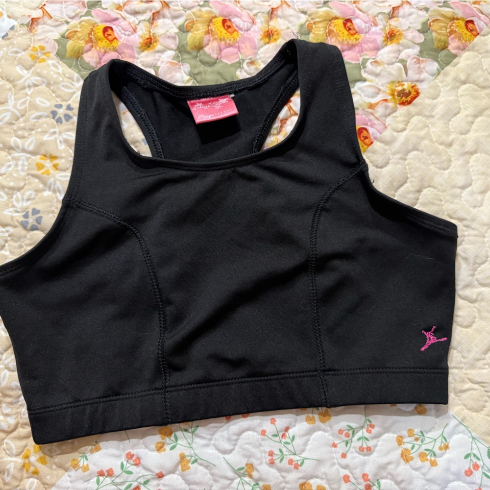 Capezio Black Sports Bra with Pink Tag
